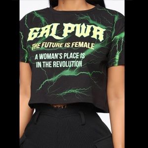 Fashion Nova Power Of The Women Short Sleeve Top M